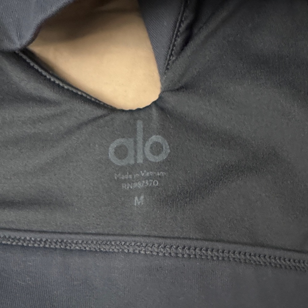 ALO Yoga grey/navy Sports Bra - Picture 2 of 3